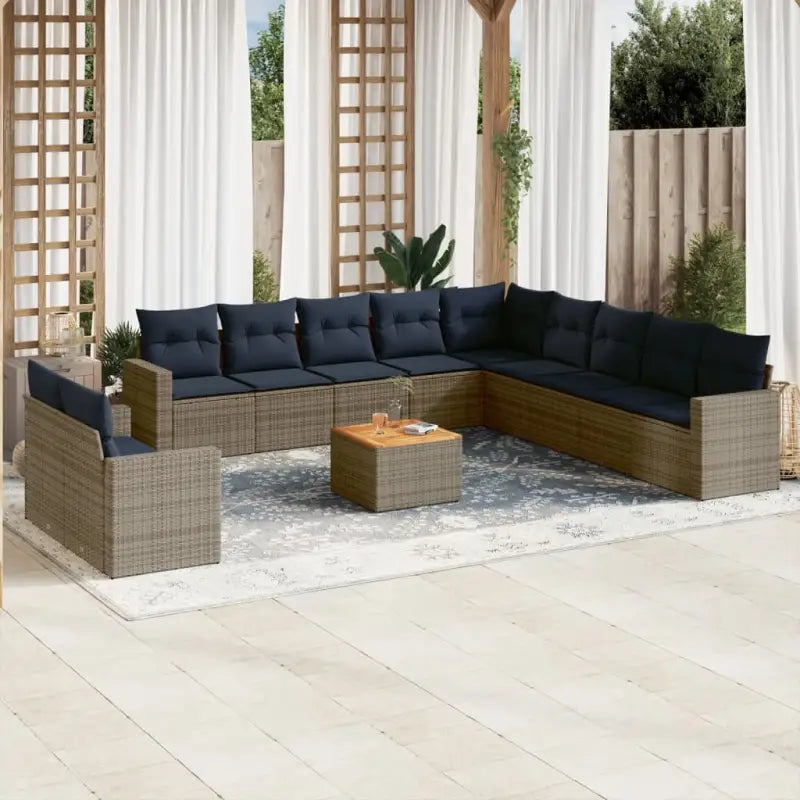 Tuinsets in grijs materiaal met gepoedercoat staal en afmetingen - Grijs - Tuinsets