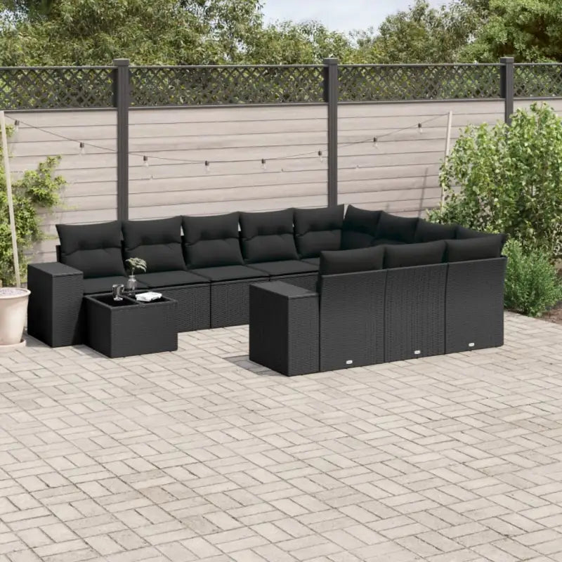 Tuinsets in grijs materiaal met gepoedercoat staal en afmetingen - Zwart - Tuinsets