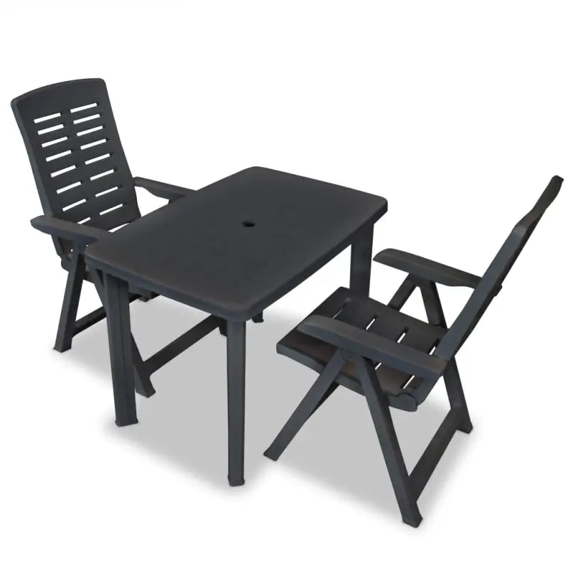 Tuinsets levering bevat weerbestendige bistroset met parasolgat - Antraciet - Tuinsets