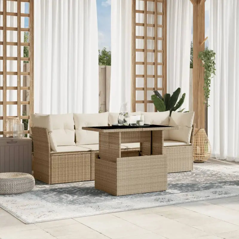 Tuinsets met beige materiaal en gepoedercoat staal afmetingen - Tuinsets