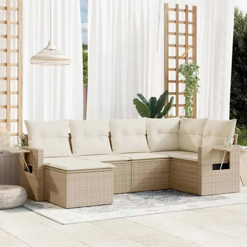 Tuinsets met beige materiaal en gepoedercoat staal afmetingen - beige en crèmekleurig / Met tafel - Tuinsets