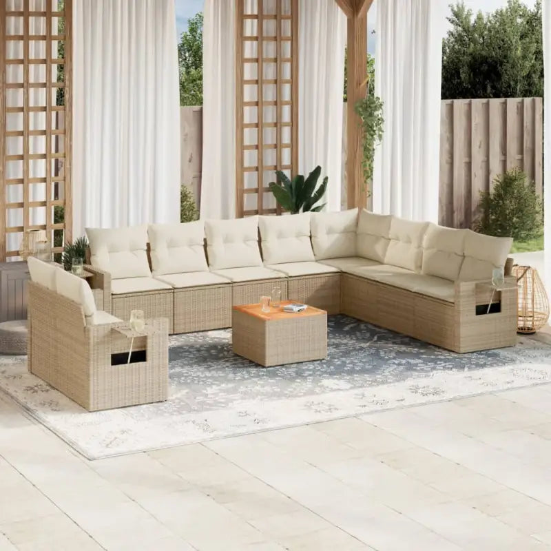 Tuinsets met beige materiaal en gepoedercoat staal voor buiten ontspanning - beige en crèmekleurig - Tuinsets