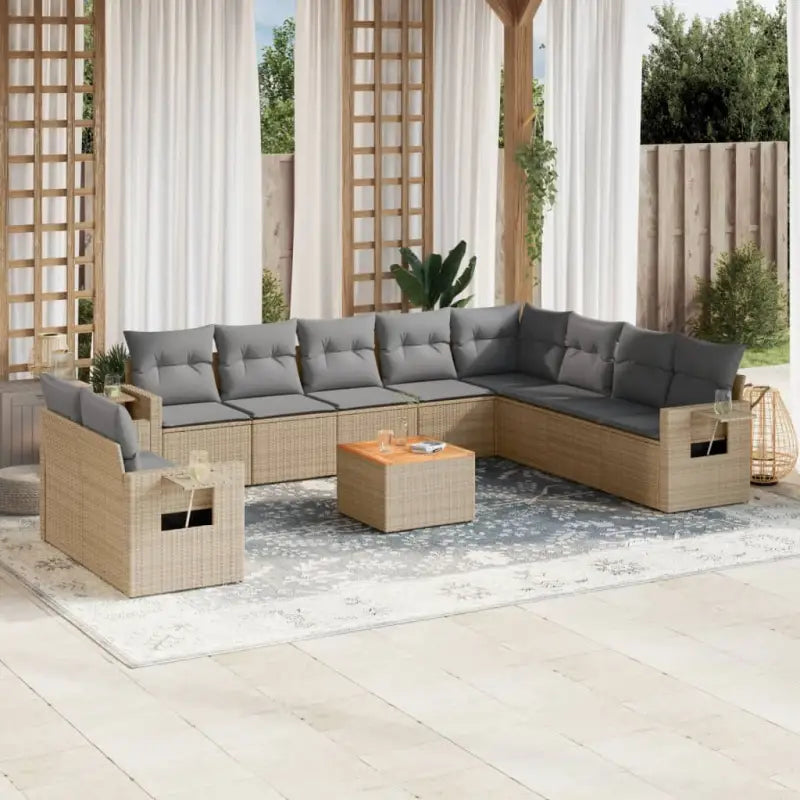Tuinsets met beige materiaal en gepoedercoat staal voor buiten ontspanning - Beige en grijs - Tuinsets