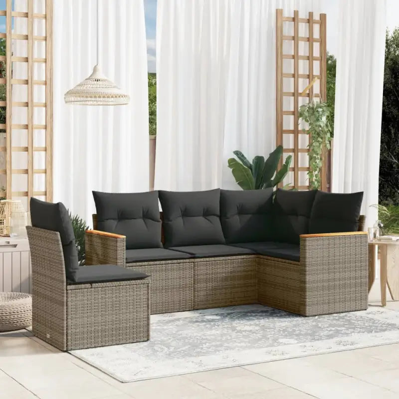 Tuinsets met beige materiaal en gepoedercoat staal voor buitenplezier - Grijs / Zonder tafel - Tuinsets