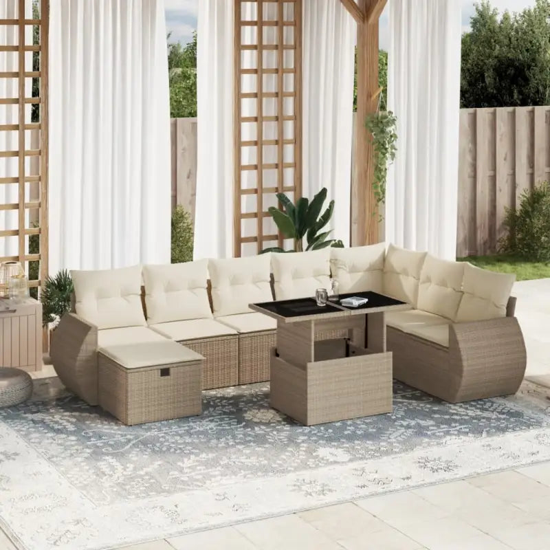 Tuinsets met beige materiaal en gepoedercoat staal voor buitenruimte - Tuinsets