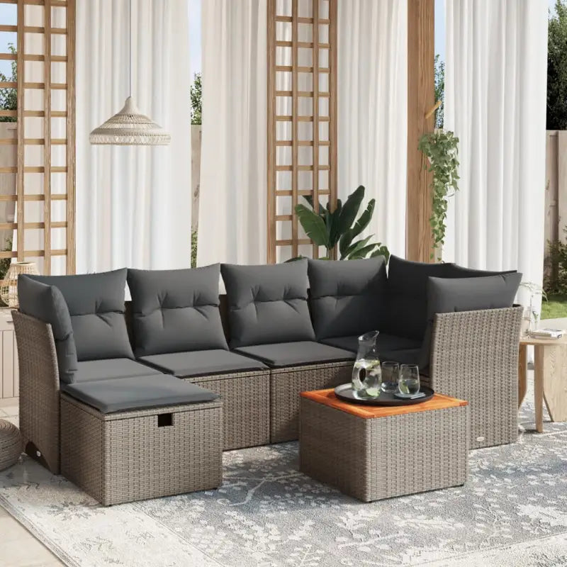Tuinsets met gemengd beige materiaal voor een gezellige buitenruimte - Grijs / zonder opbergruimte - Tuinsets