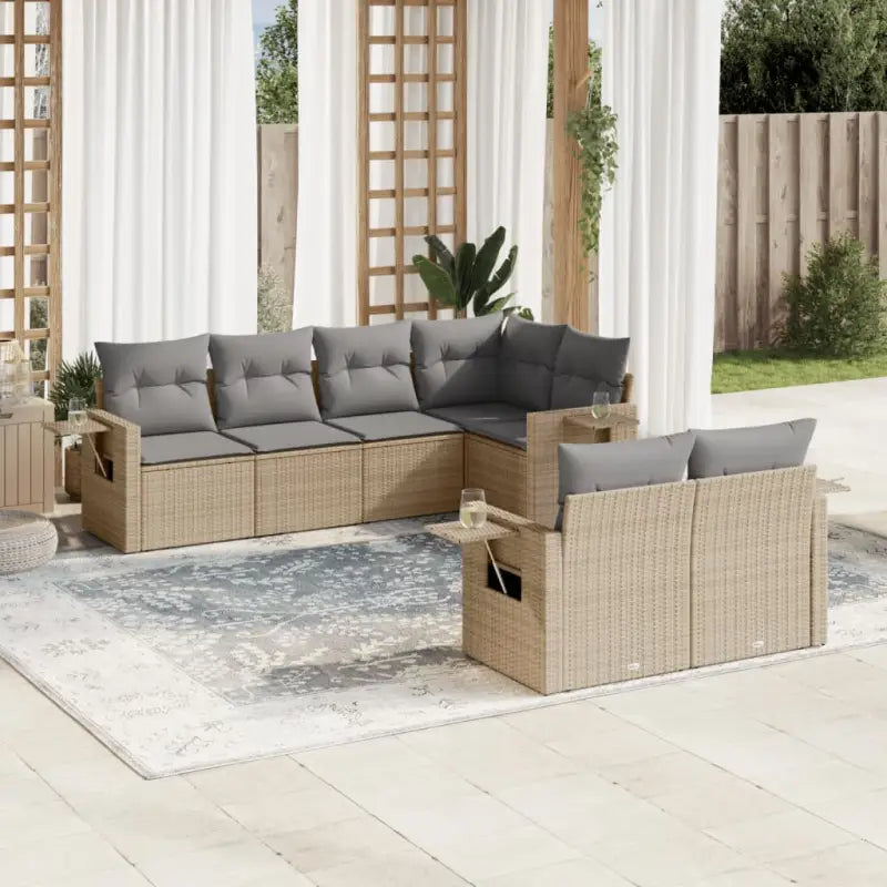 Tuinsets met gepoedercoat staal en beige materiaal voor buitenplezier - Beige en grijs - Tuinsets