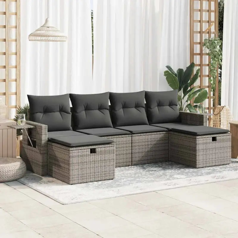 Tuinsets met gepoedercoat staal en zwarte materialen voor comfortabele buitenruimte - Grijs / met opbergruimte