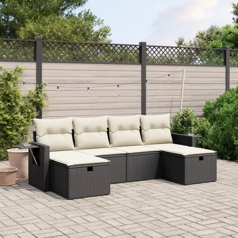 Tuinsets met gepoedercoat staal en zwarte materialen voor comfortabele buitenruimte - Zwart en crème / zonder