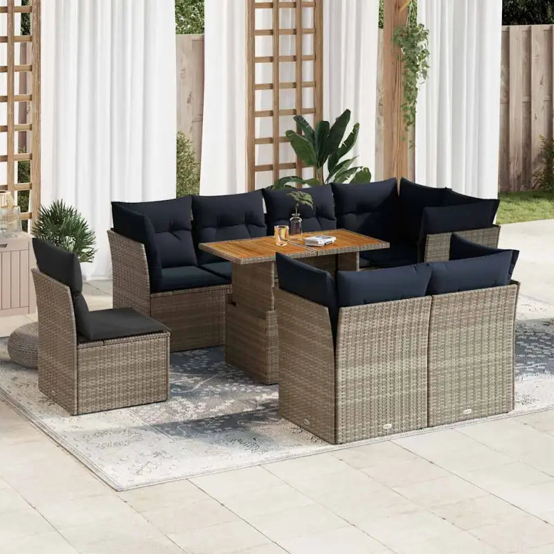 Tuinsets met grijs materiaal en gepoedercoat staal voor buitenplezier - Grijs / met opbergruimte - Tuinsets