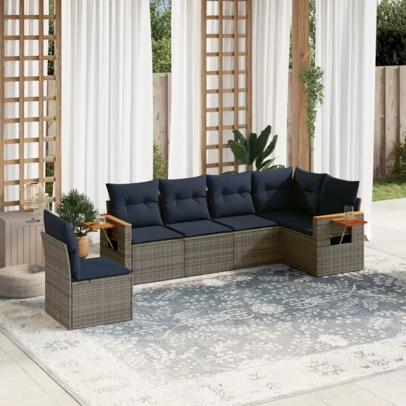 Tuinsets met grijs materiaal en gepoedercoat staal voor comfortabele zithoeken - Grijs / Zonder tafel - Tuinsets
