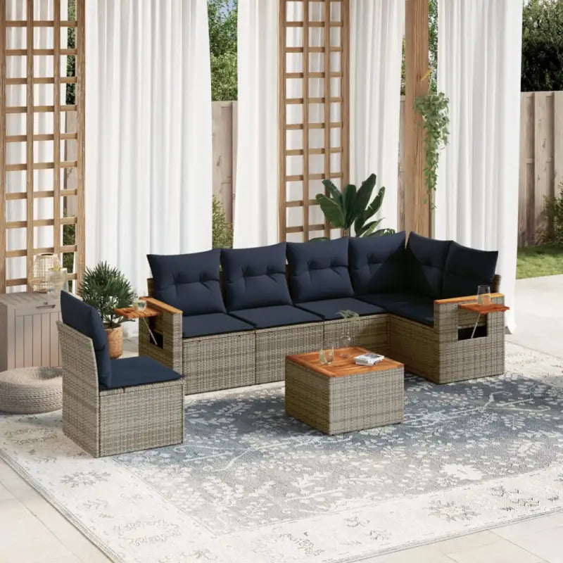 Tuinsets met grijs materiaal en gepoedercoat staal voor comfortabele zithoeken - Grijs / Met tafel - Tuinsets