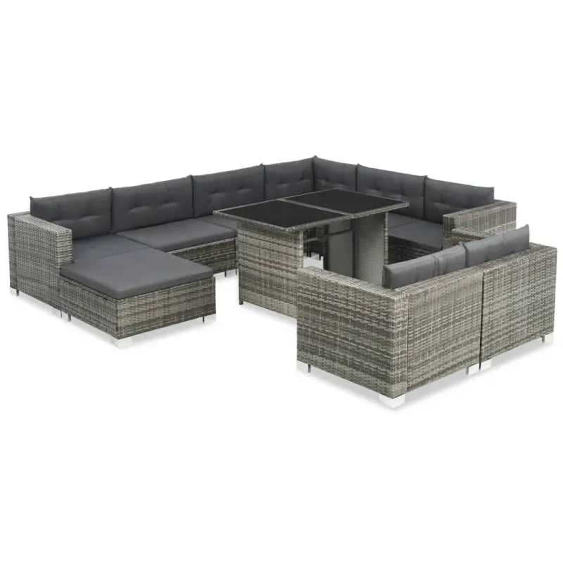 Tuinsets met levering bevat rattan loungeset voor het hele jaar buiten - Grijs - Tuinsets