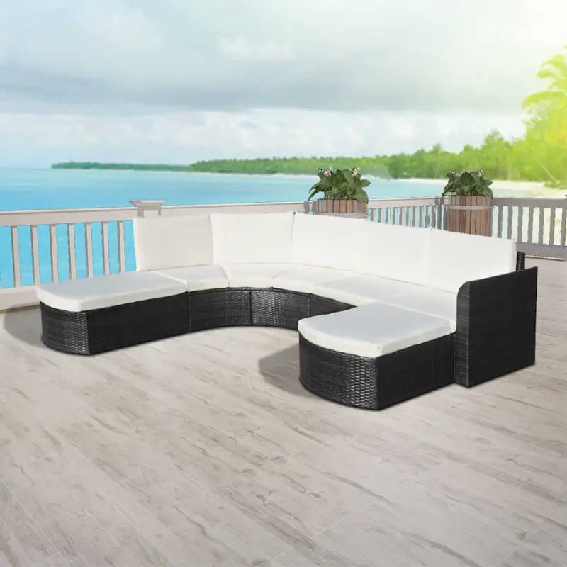 Tuinsets met levering bevat rattan loungeset voor het hele jaar - Zwart - Tuinsets