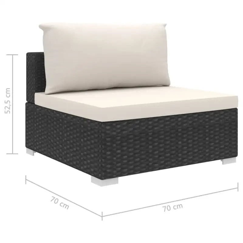 Tuinsets met levering bevat stijlvolle rattan loungeset voor het hele jaar - Zwart en crème - Tuinsets