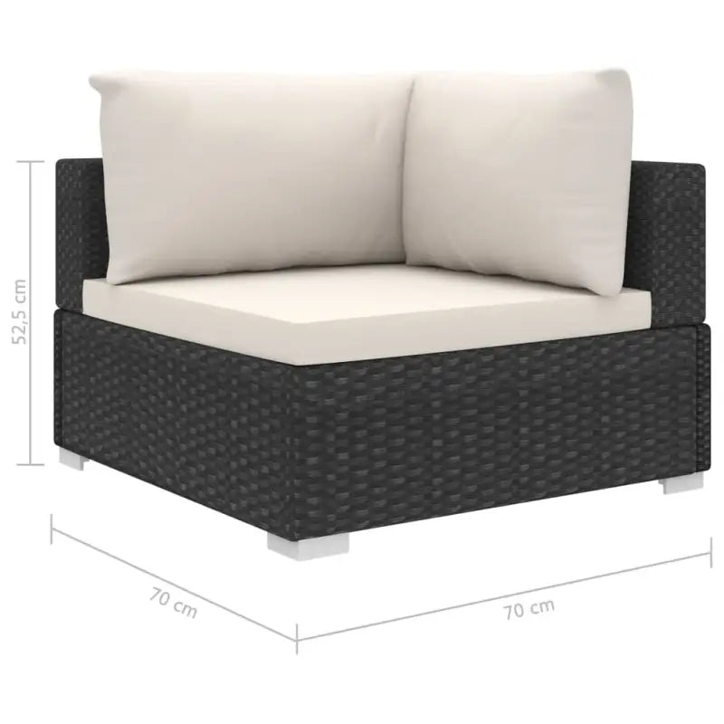 Tuinsets met levering bevat stijlvolle rattan loungeset voor het hele jaar - Zwart en crème - Tuinsets