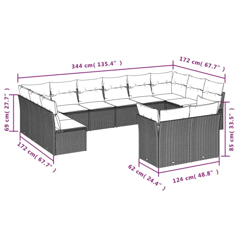 Tuinsets met poly rattan en comfortabele zitervaring in gepoedercoat staal - Tuinsets