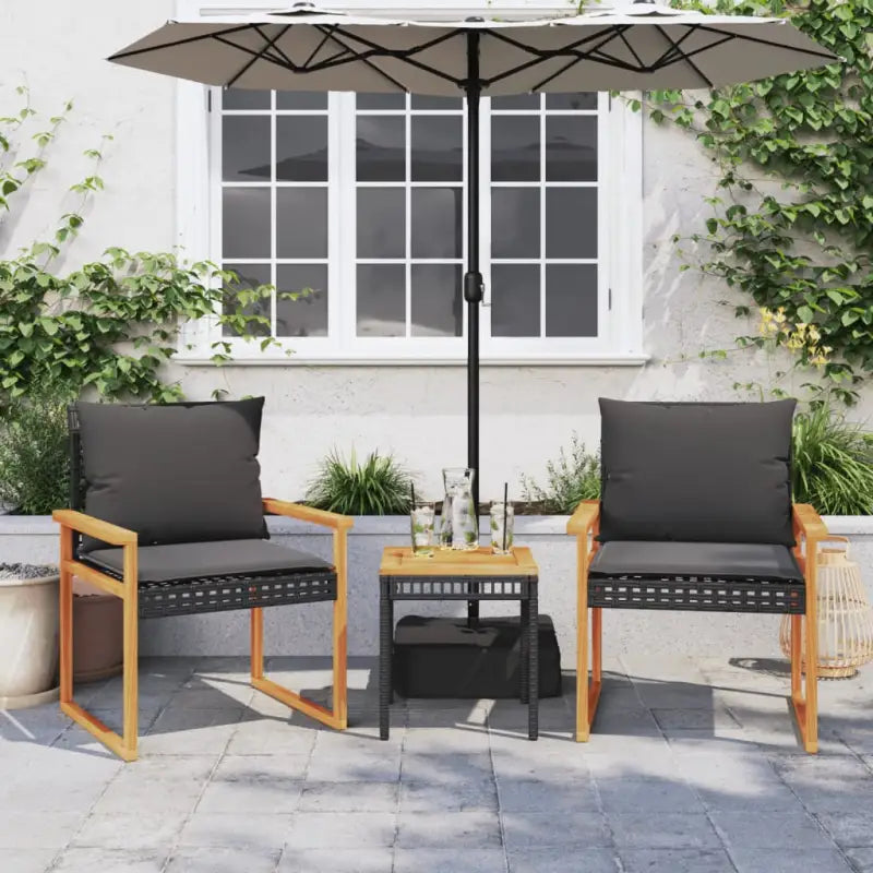 Tuinsets met poly rattan en comfortabele zitervaring in natuurlijke afwerking - Tuinsets