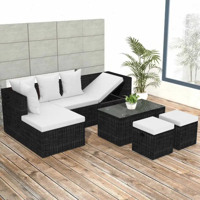 Tuinsets met stalen frame voor moderne elegantie levering bevat - Zwart en wit - Tuinsets