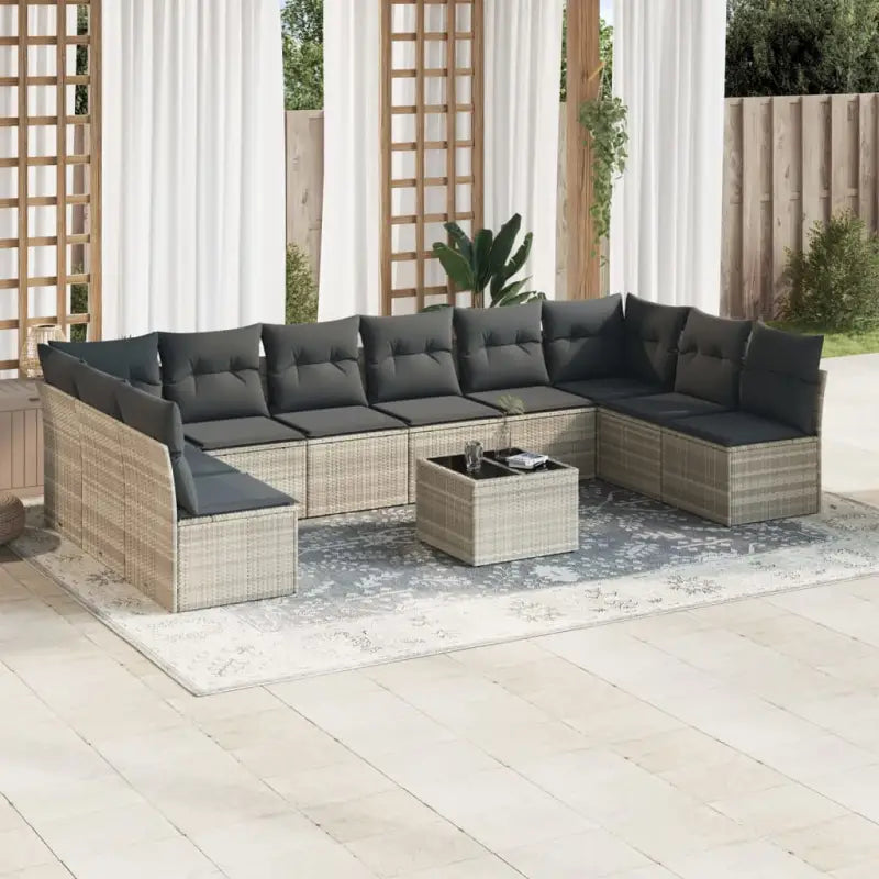 Tuinsets met waterdichte tas en zwart gepoedercoat staal - Lichtgrijs / Met tafel - Tuinsets