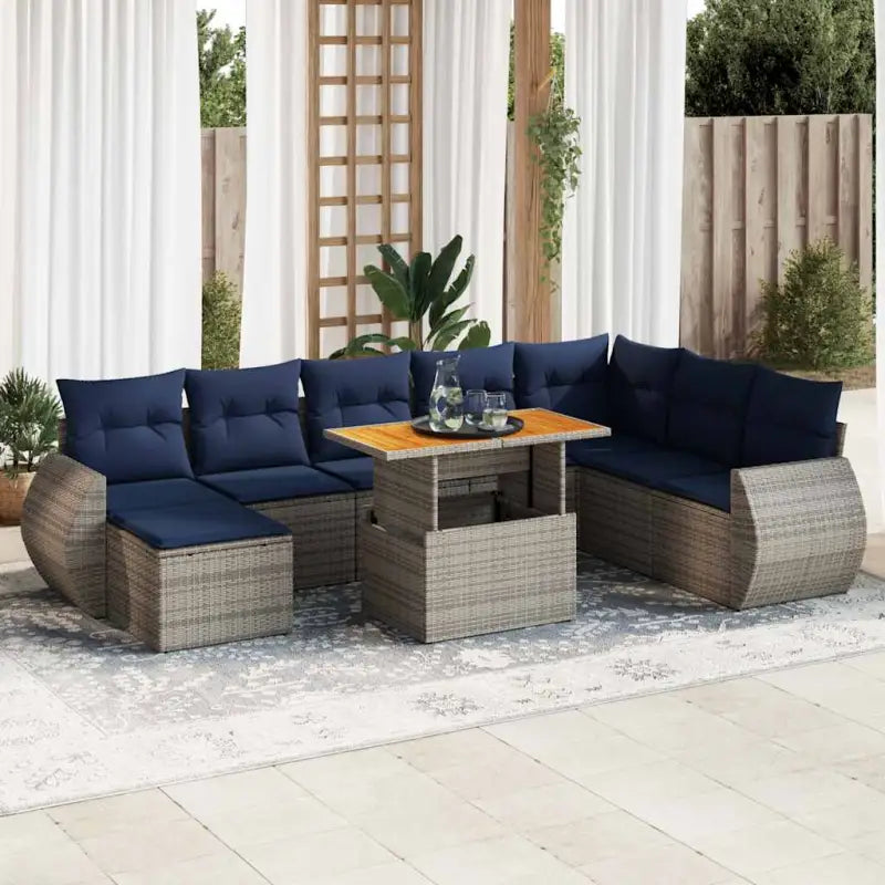 Tuinsets met zwart materiaal en gepoedercoat staal voor buitencomfort - Grijs / met opbergruimte - Tuinsets