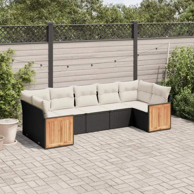 Tuinsets met zwart materiaal en gepoedercoat staal voor buitenplezier - Zwart en crème - Tuinsets