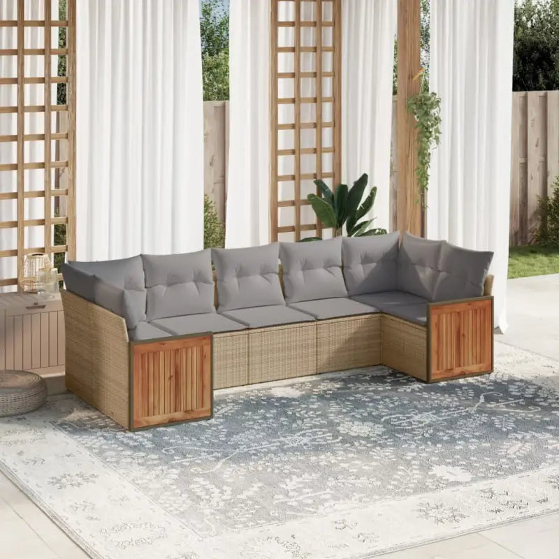 Tuinsets met zwart materiaal en gepoedercoat staal voor buitenplezier - Beige en grijs - Tuinsets