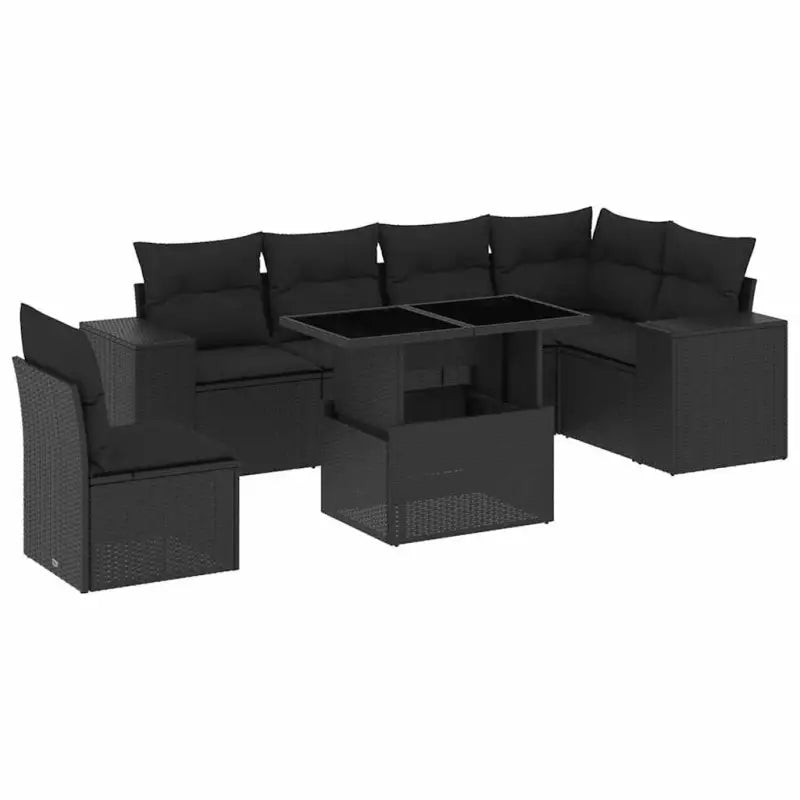 Tuinsets met zwart materiaal en gepoedercoat staal voor buitenruimte - Tuinsets