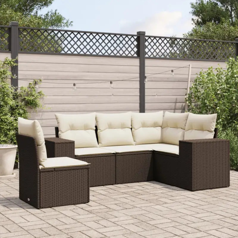 Tuinsets met zwart materiaal en gepoedercoat staal voor comfortabel buiten Gebruik - Bruin en crème / Zonder tafel