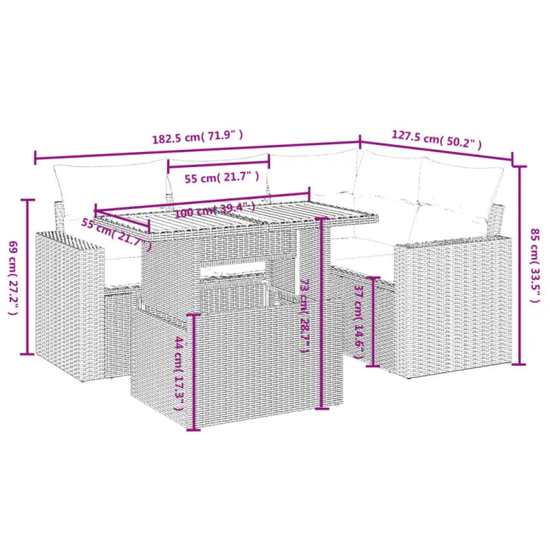 Tuinsets met zwart materiaal en gepoedercoat staal voor comfortabele buitenruimte - Tuinsets