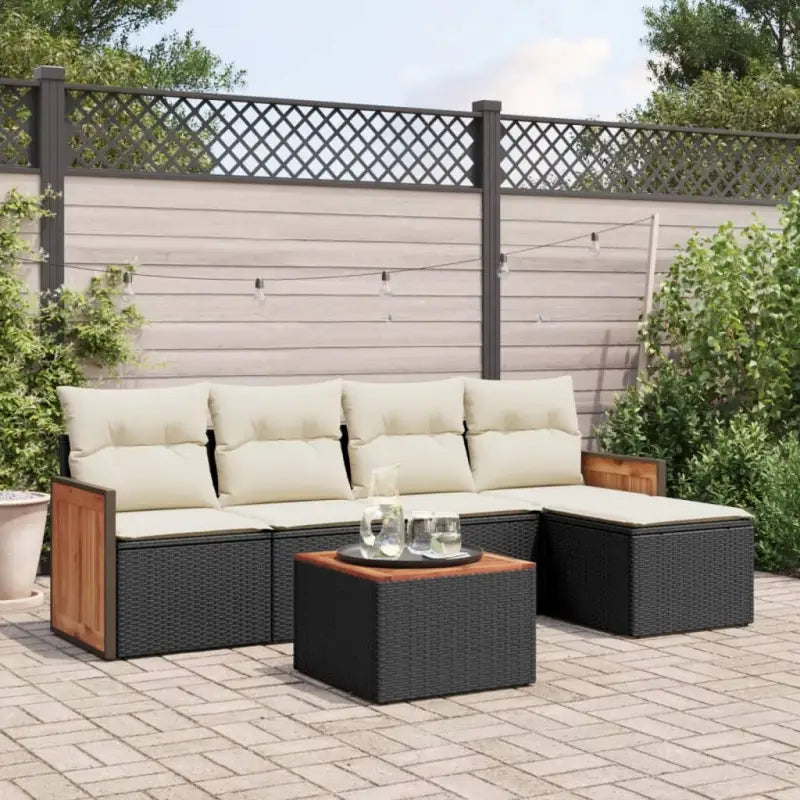 Tuinsets met zwart materiaal en waterdichte zak voor buitenplezier - Zwart en crème / Met tafel - Tuinsets