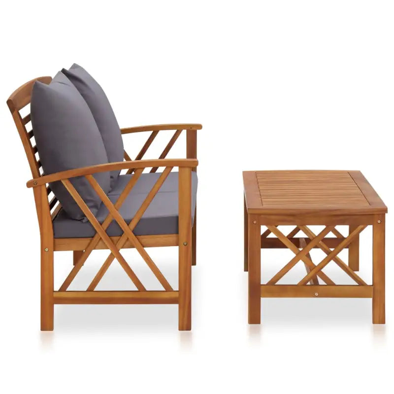 Tuinsets van massief acaciahout met vintage uitstraling - Tuinsets