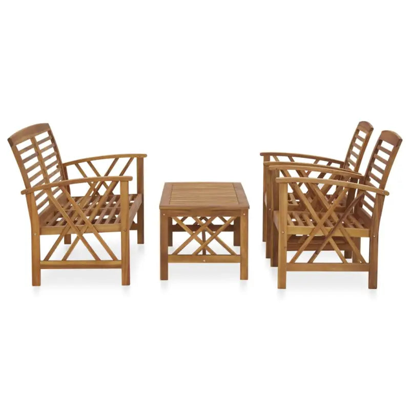 Tuinsets van massief acaciahout met vintage uitstraling - Tuinsets