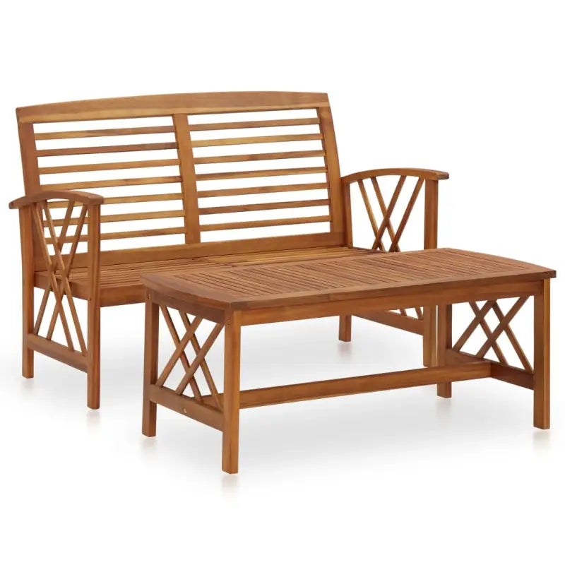 Tuinsets van massief acaciahout met vintage uitstraling - Bruin - Tuinsets