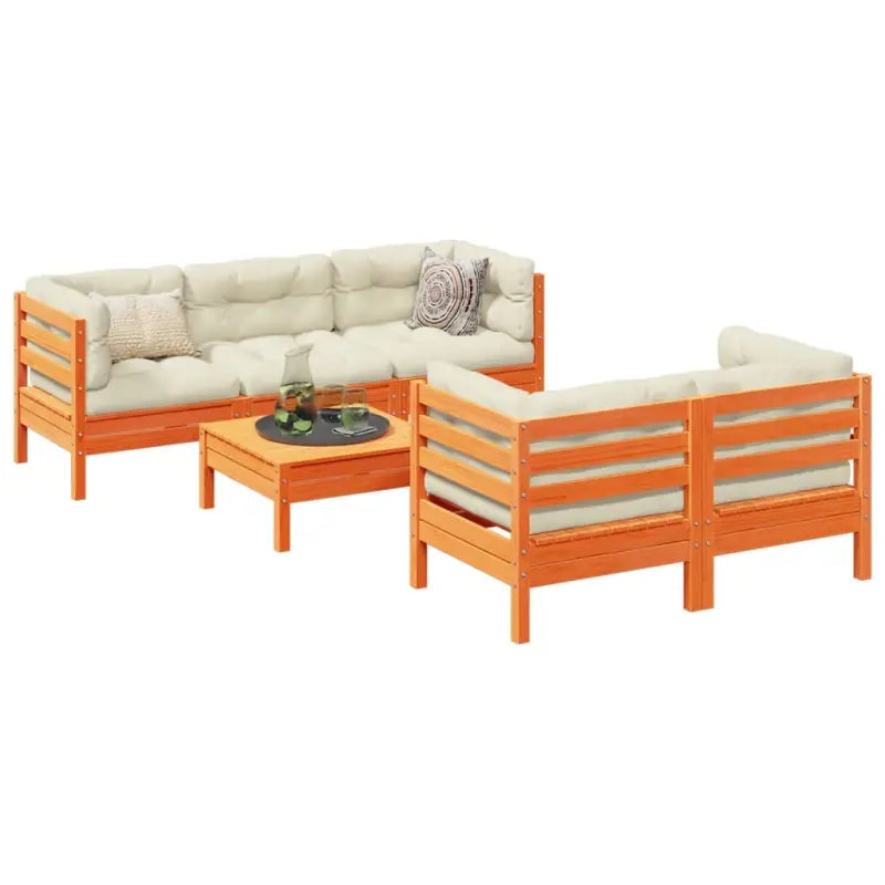 Tuinsets van massief Douglas vurenhout voor buiten comfortabel genieten - Wasbruin - Tuinsets