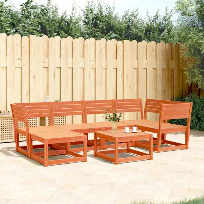 Tuinsets van massief grenenhout met witte materialen voor buitenplezier - Wasbruin / Ja - Tuinsets