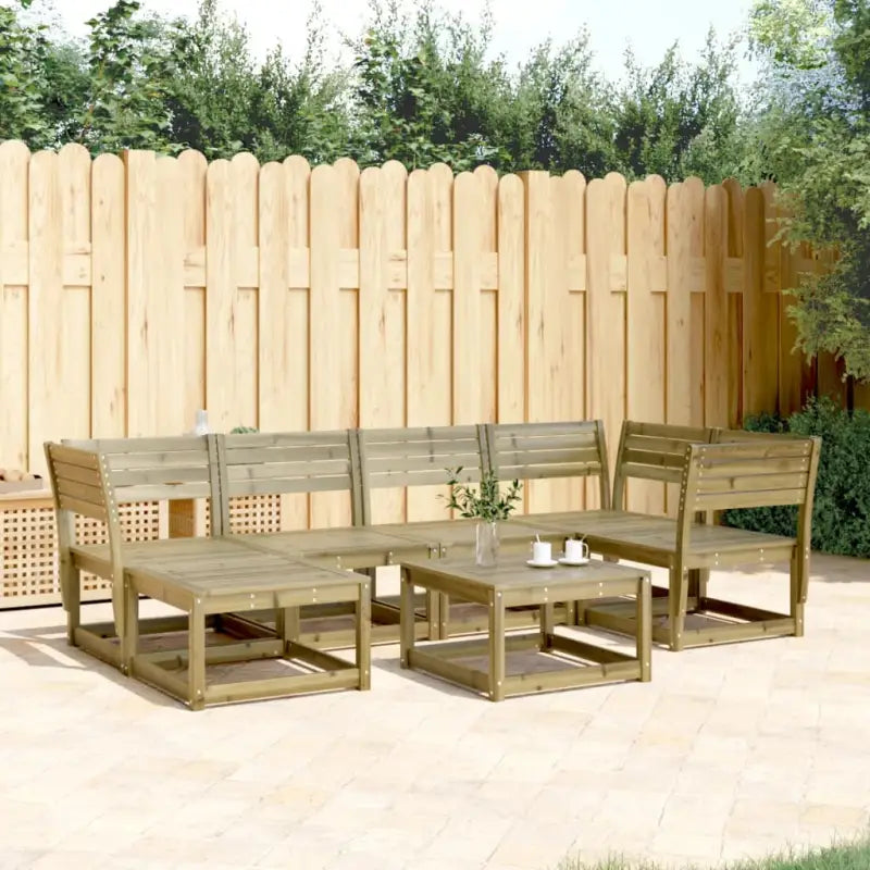 Tuinsets van massief grenenhout met witte materialen voor buitenplezier - Naturel geïmpregneerd / Ja - Tuinsets
