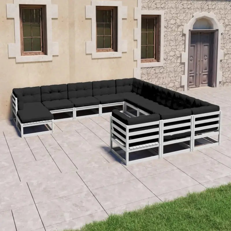 Tuinsets van massief grenenhout voor ontspanning en gezelligheid - Wit / Ja - Tuinsets