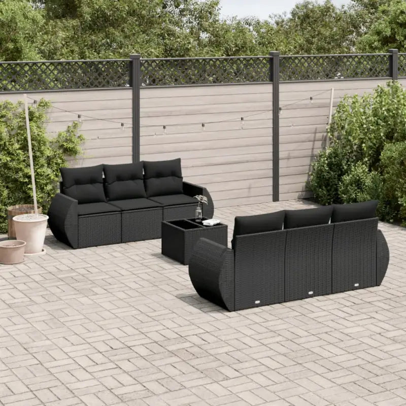 Tuinsets van zwart materiaal met gepoedercoat staal en afmetingen - Zwart - Tuinsets