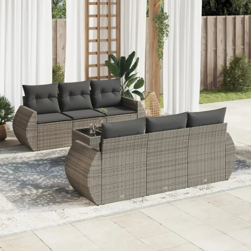 Tuinsets van zwart materiaal met gepoedercoat staal en afmetingen - Grijs - Tuinsets