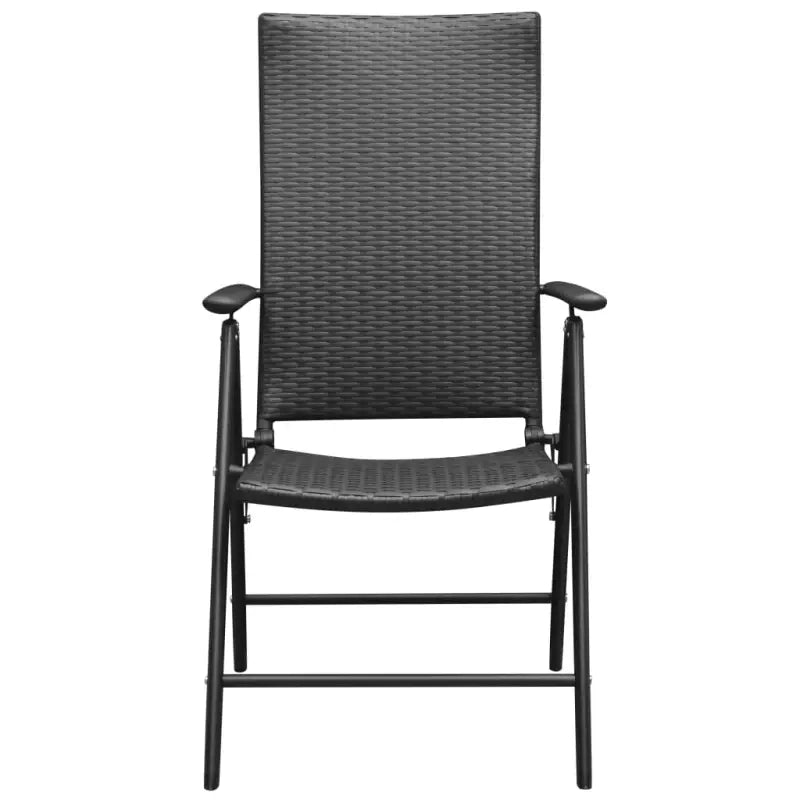 Tuinstoel van PE-rattan met zwart gepoedercoat aluminium afmetingen - Tuinsets