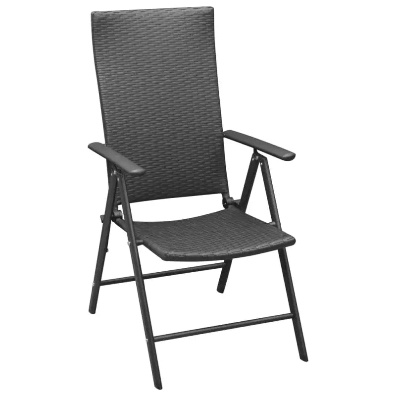 Tuinstoel van PE-rattan met zwart gepoedercoat aluminium afmetingen - Tuinsets