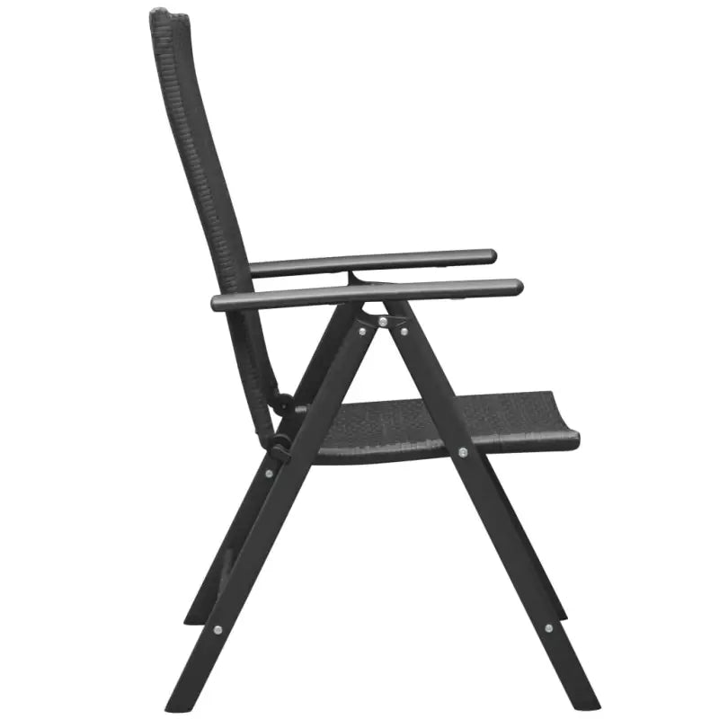 Tuinstoel van PE-rattan met zwart gepoedercoat aluminium afmetingen - Tuinsets