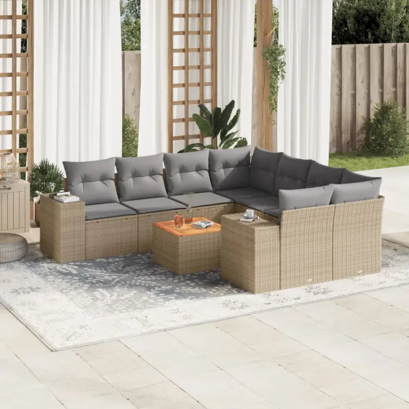 Tuinstoelen en loungeset met beige materiaal en gepoedercoat staal - Beige en grijs - Tuinsets