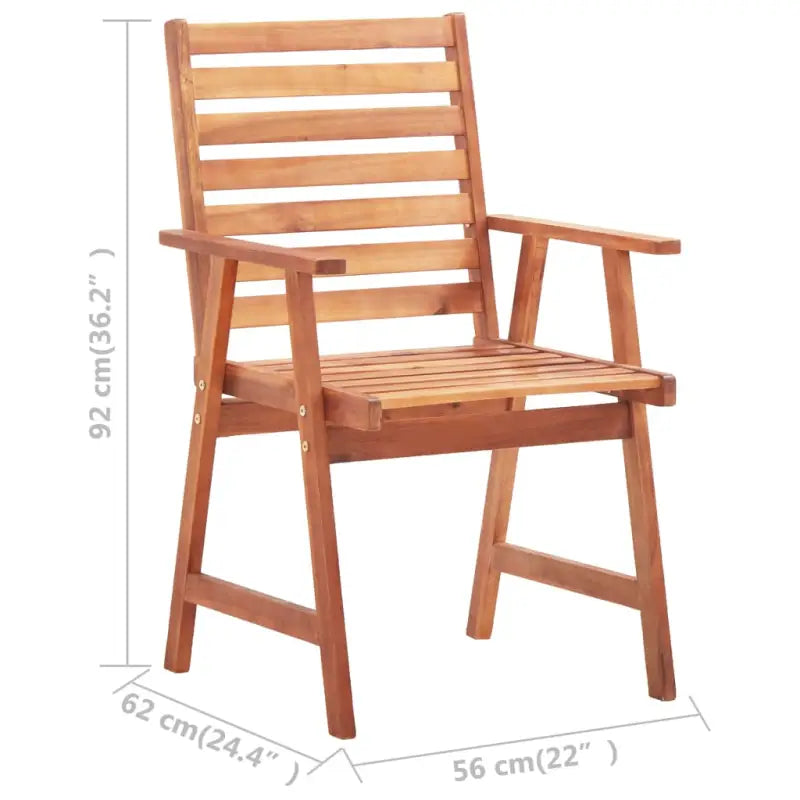 Tuinstoelen in massief acaciahout voor buiten eten - Tuinstoelen