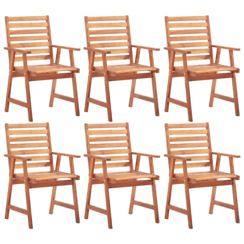 Tuinstoelen in massief acaciahout voor buiten eten - Bruin / 6 - Tuinstoelen
