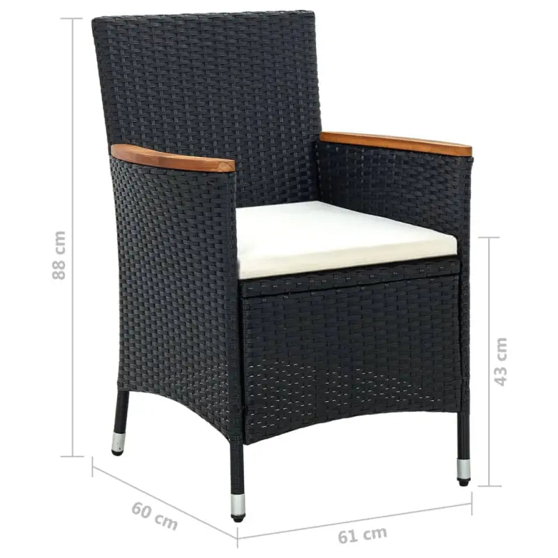 Tuinstoelen in poly rattan met massief acaciahout voor tuinplezier - Grijs / 2 - Tuinstoelen