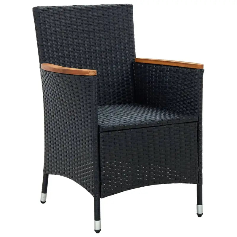 Tuinstoelen in poly rattan met massief acaciahout voor tuinplezier - Tuinstoelen