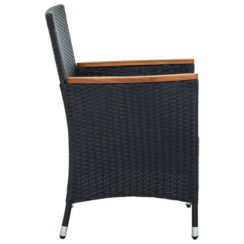 Tuinstoelen in poly rattan met massief acaciahout voor tuinplezier - Tuinstoelen