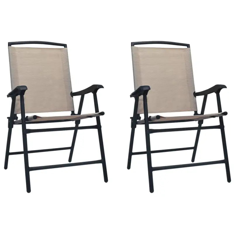 Tuinstoelen levering bevat een eigentijdse set met massief stalen constructie - Taupe / 2 - Tuinstoelen